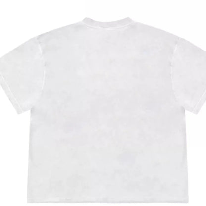 Blueberry and plant patchwork pattern on a loose-fit short sleeve Ice Oxygen Cotton T-shirt.