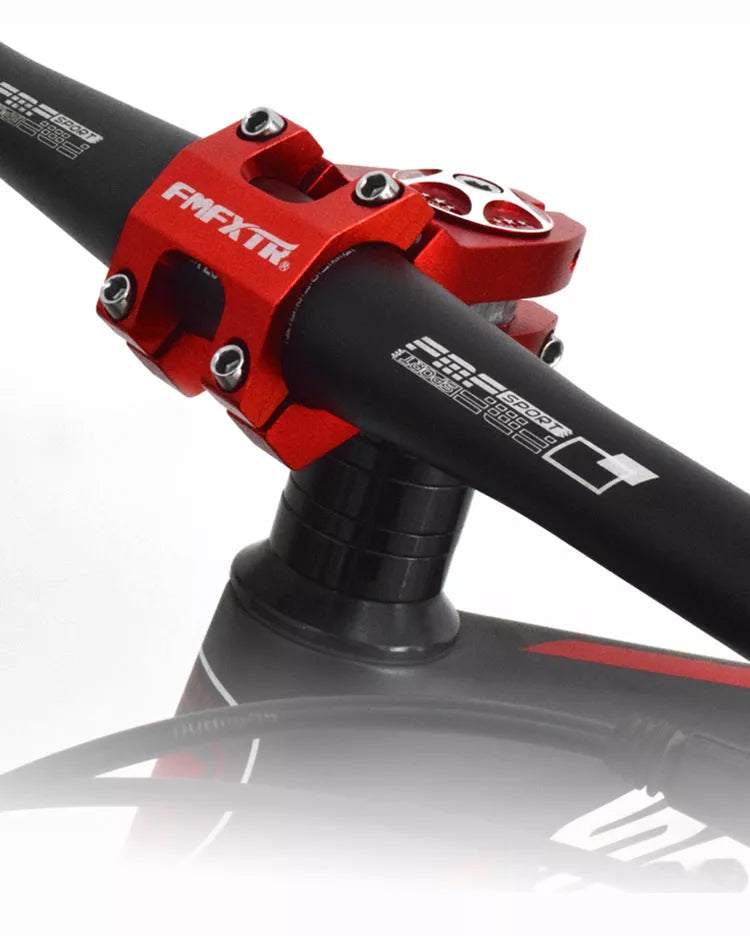 Vibrant bicycle stem tap handle accessories in red, lake blue, gold, black, and silver