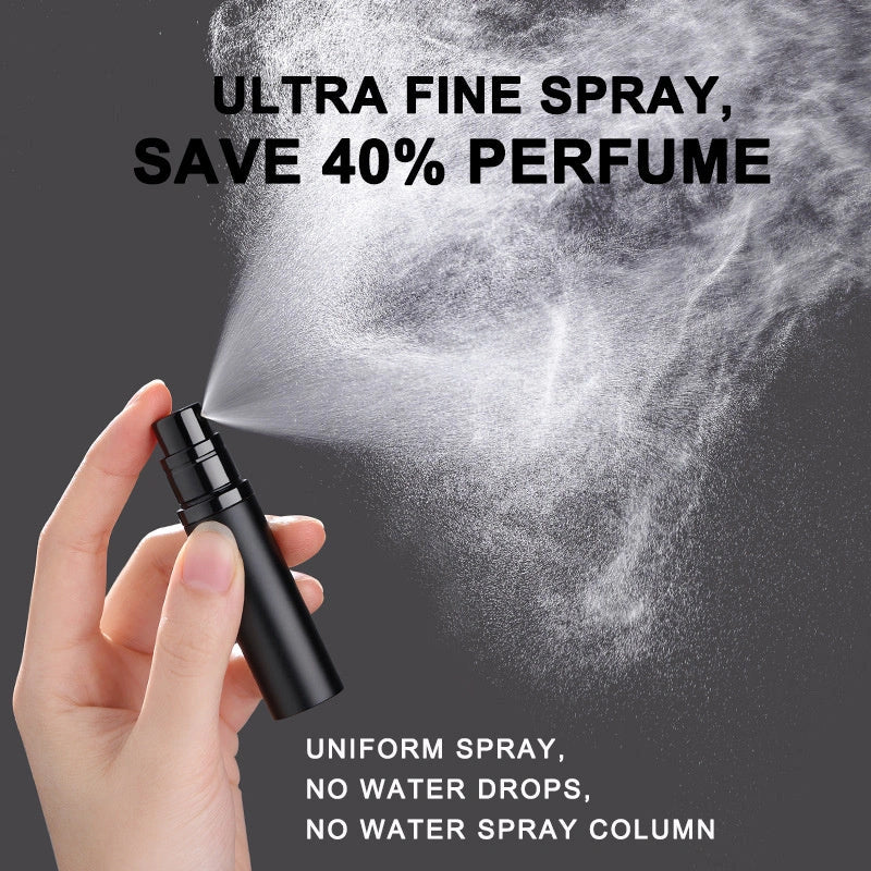 Portable perfume atomizer with compact, travel-friendly design and multiple color options