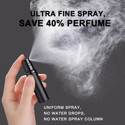 Portable perfume atomizer with compact, travel-friendly design and multiple color options