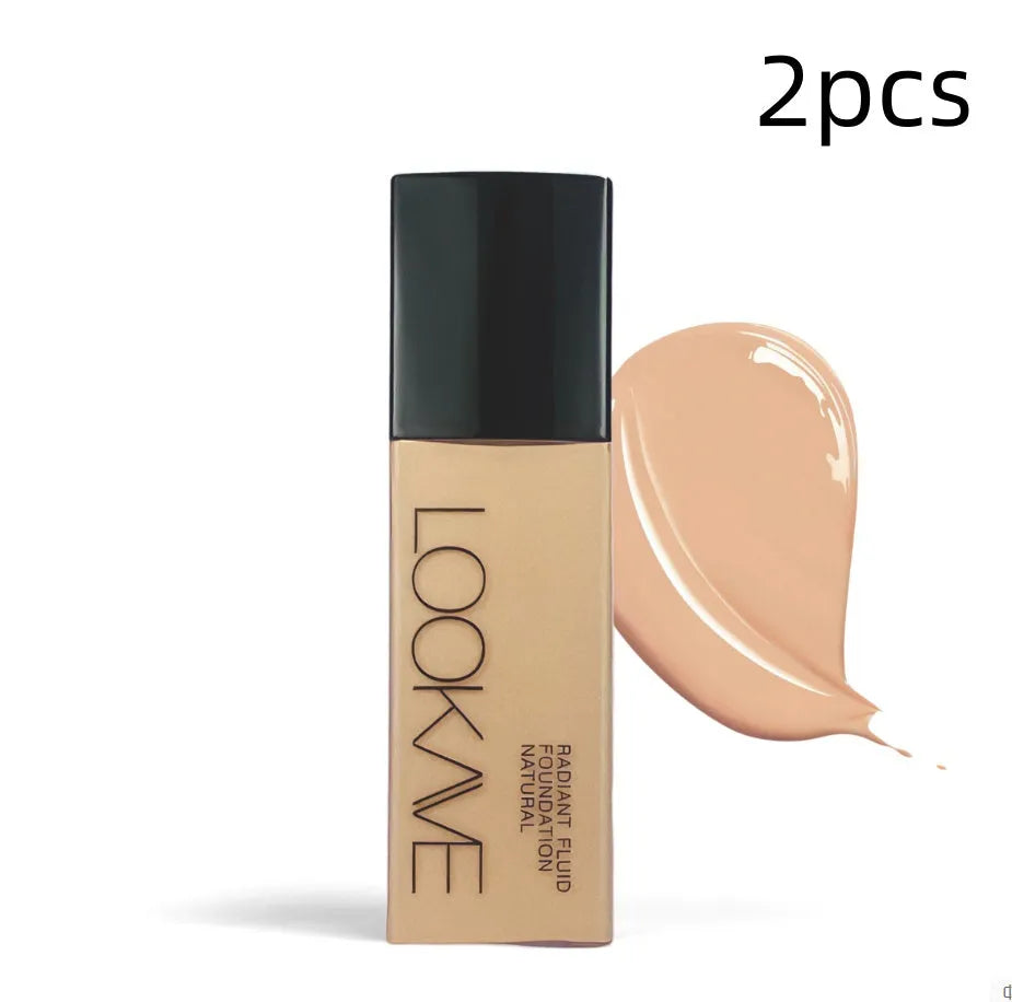 LOOKAVE Matte Liquid Foundation bottle, 21g net content, shown in ivory white shade.