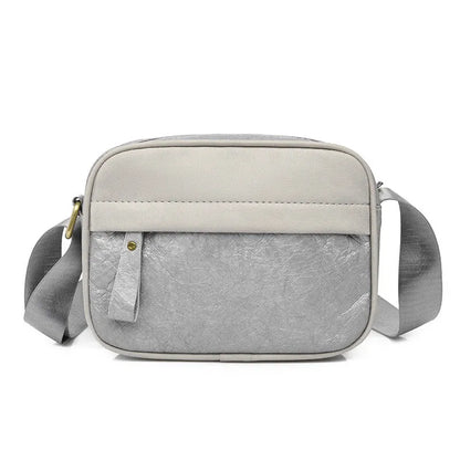Men's crossbody bag in black, silver or brown, paper outer, polyester lining, waterproof, retro style