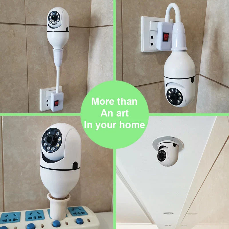 Versatile 1080p Wi-Fi Camera Bulb with 4X Zoom, Automatic Tracking, Colorful Night Vision, and Alexa Integration