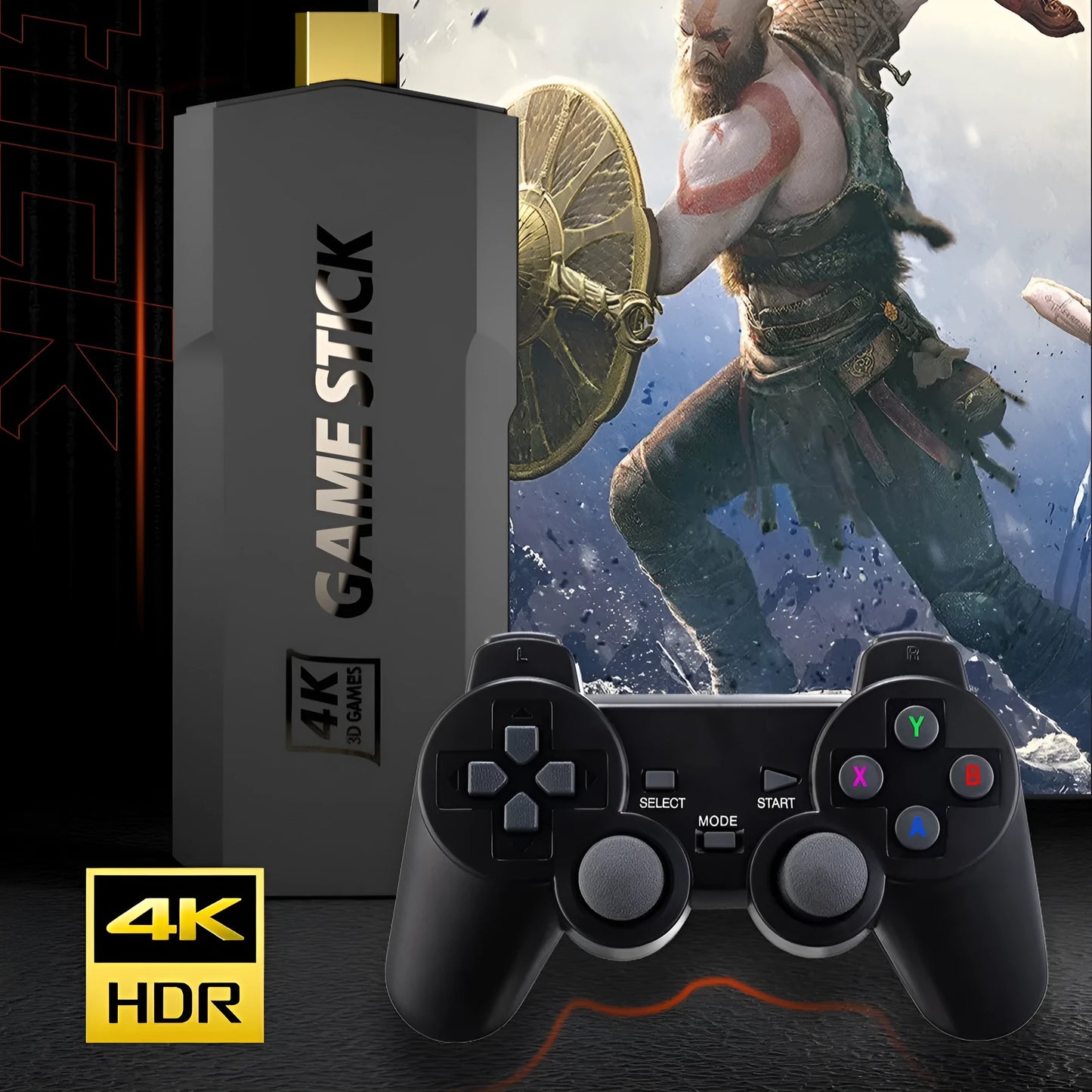 HD home television game console with wireless 4K HDMI connection and esports styling