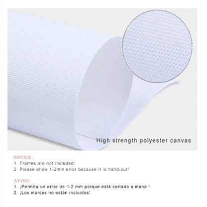 Canvas wall art with oil painting reproduction using water-based pigment ink on stretched canvas