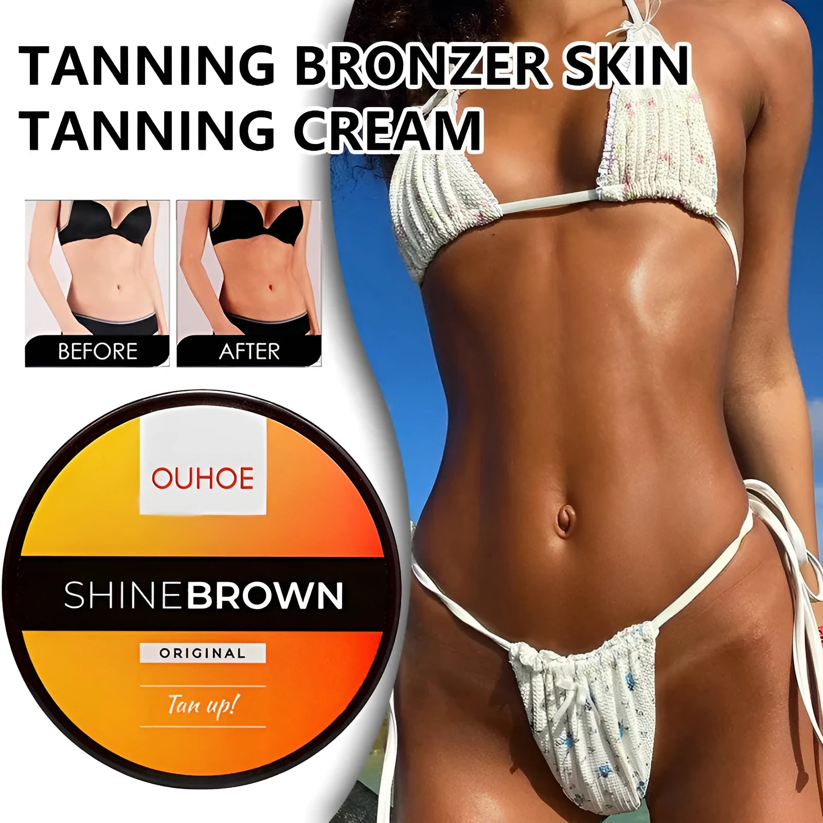 Tanning cream and aloe vera gel set for natural bronzing with after sun repair