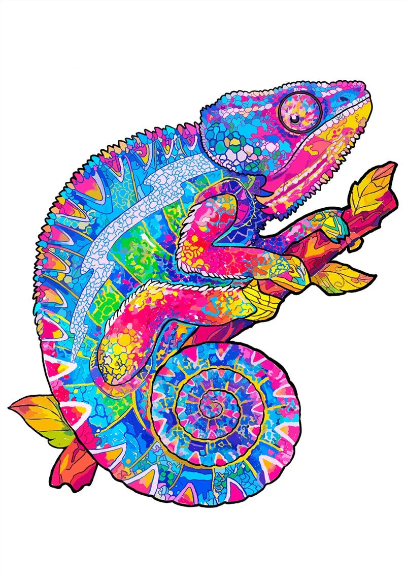 Colorful animal-shaped wooden jigsaw puzzles for kids, educational and fun