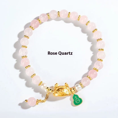 Handmade 8mm agate crystal bracelet with diamond-shaped beads in five natural stone colours