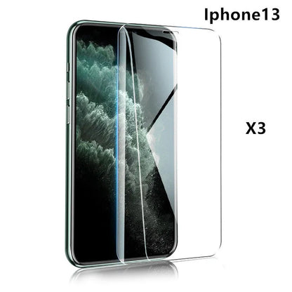 Tempered glass screen protector with 9H hardness and oleophobic coating for iPhone and Samsung phones