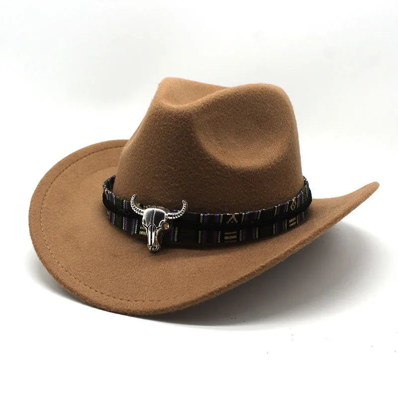 Western cowboy hat with bell crown design in polyester fabric, adjustable 56-58cm fit, shown in army green colour