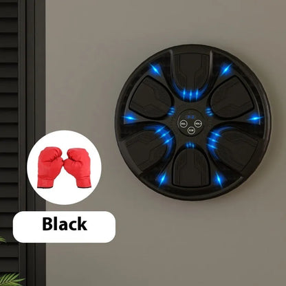 Black leather and PP music boxing wall target set with included boxing gloves for home training