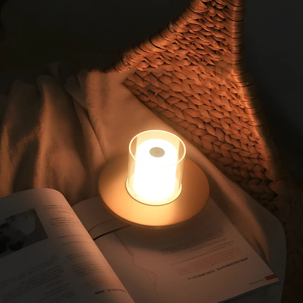 Bar table lamp with gold electroplated finish measuring 160mm tall with touch dimming controls