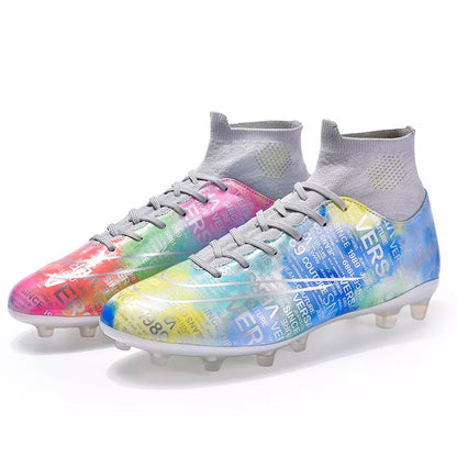 High-top soccer shoes for boys and girls with non-slip rubber outsole