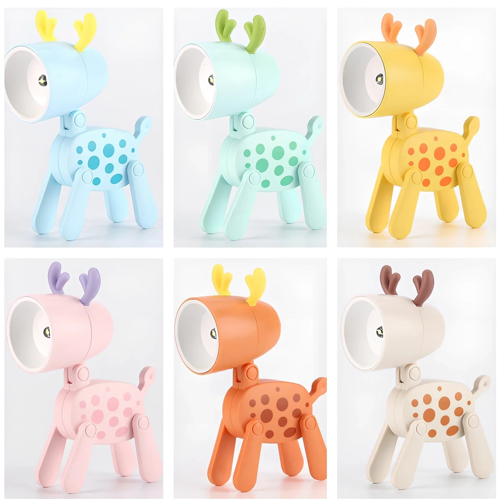 Hand-made mini night lamp with cartoon animal design in blue, measuring 33x55x80mm