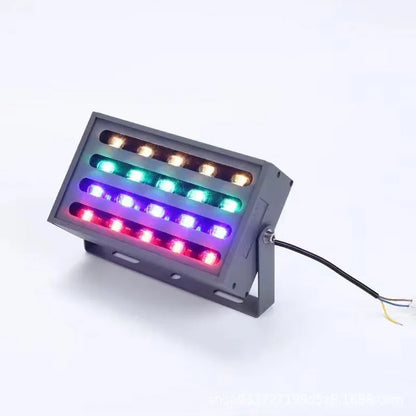 Outdoor LED Rainbow Tree Lamp spotlight with aluminium alloy shell for waterproof RGB colour projection in parks.