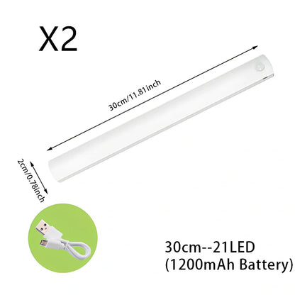 Stainless steel wireless LED motion sensor night light with magnetic wall mounting