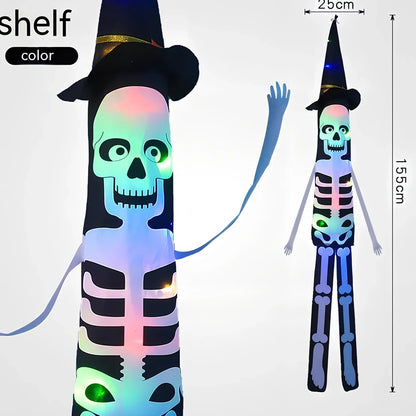 Halloween LED decorative lights showing bat, skull frame, and pumpkin designs on 1.55m strand