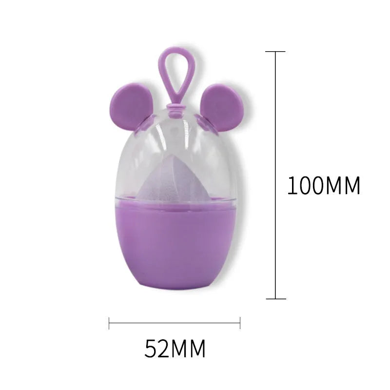 Non-latex dual-use makeup sponge in teardrop, beveled, and gourd shapes, available in ten colours