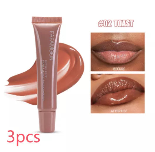 Glossy Lip Glaze in Tea Red - Waterproof, Hydrating Lip Color