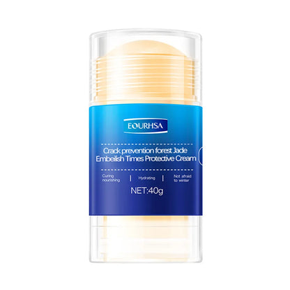 Moisturiser solid stick balm for hands and feet, shown with scent options Apple, Banana, Blueberry, Coconut, Citrus, Pink, Strawberry.
