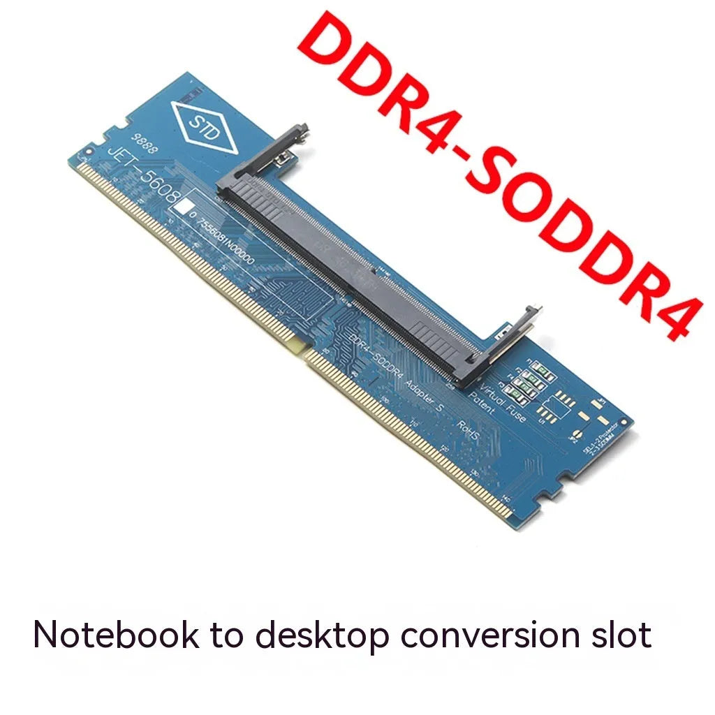 DDR4 laptop to desktop memory adapter interface card on anti-static bag.