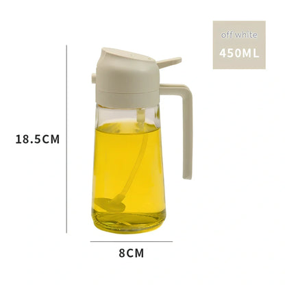 Spray oiler with automatic mechanism, transparent PP glass body showing oil level, 450ml capacity