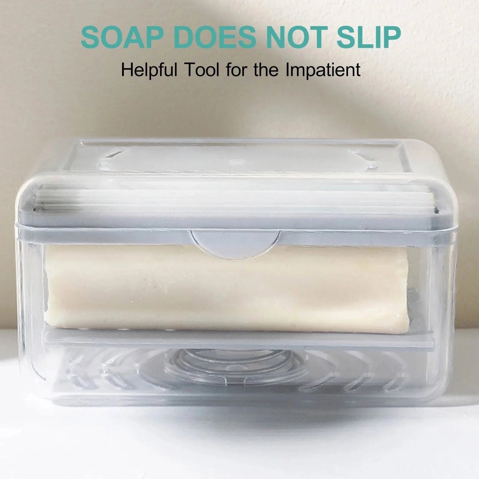 Roller type soap dish holder in light luxury colors with drain holes for bathroom storage