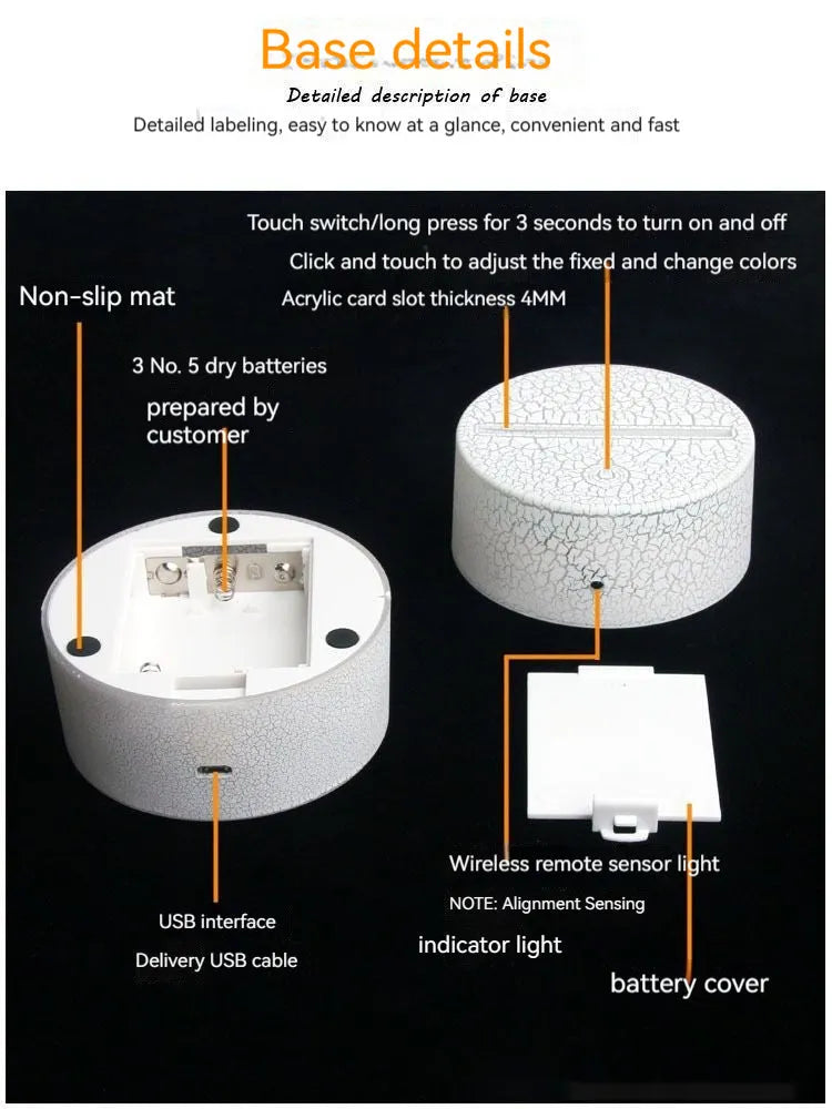 White heart-shaped touch control table lamp on a wooden desk.