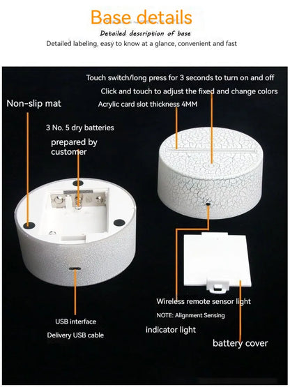 White heart-shaped touch control table lamp on a wooden desk.