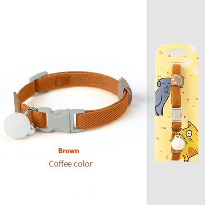High elasticity polyester pet collar for small dogs in seven colours with 22-32cm adjustable range