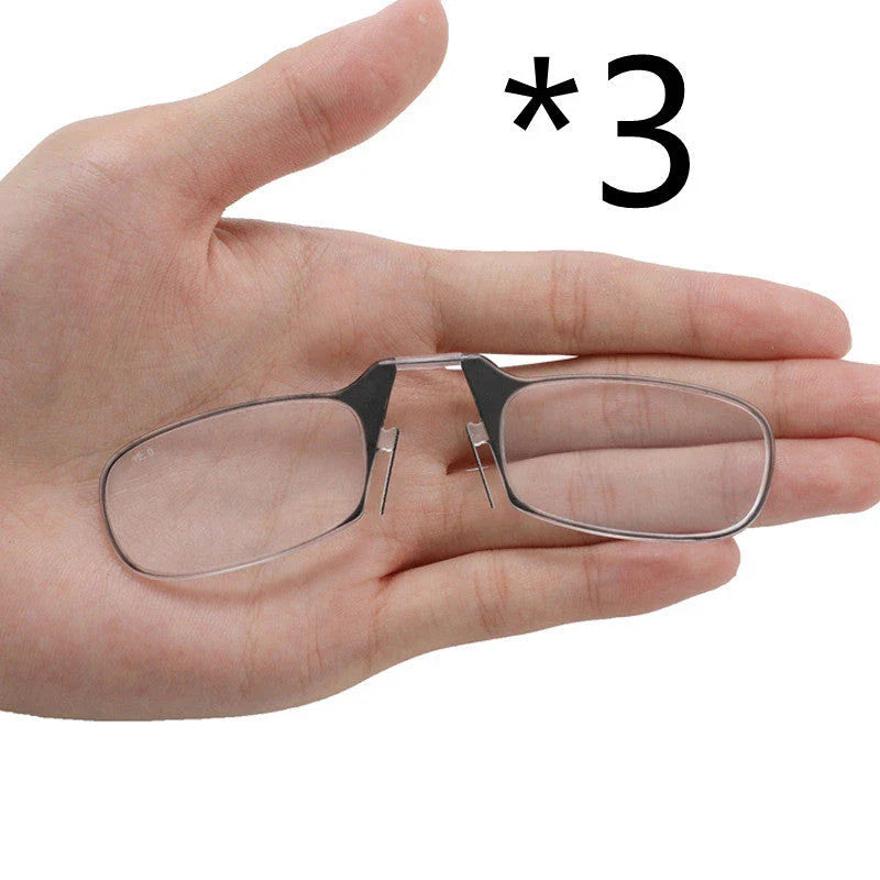 Sleek clip-on reading glasses with polycarbonate lenses for discreet and comfortable magnified vision