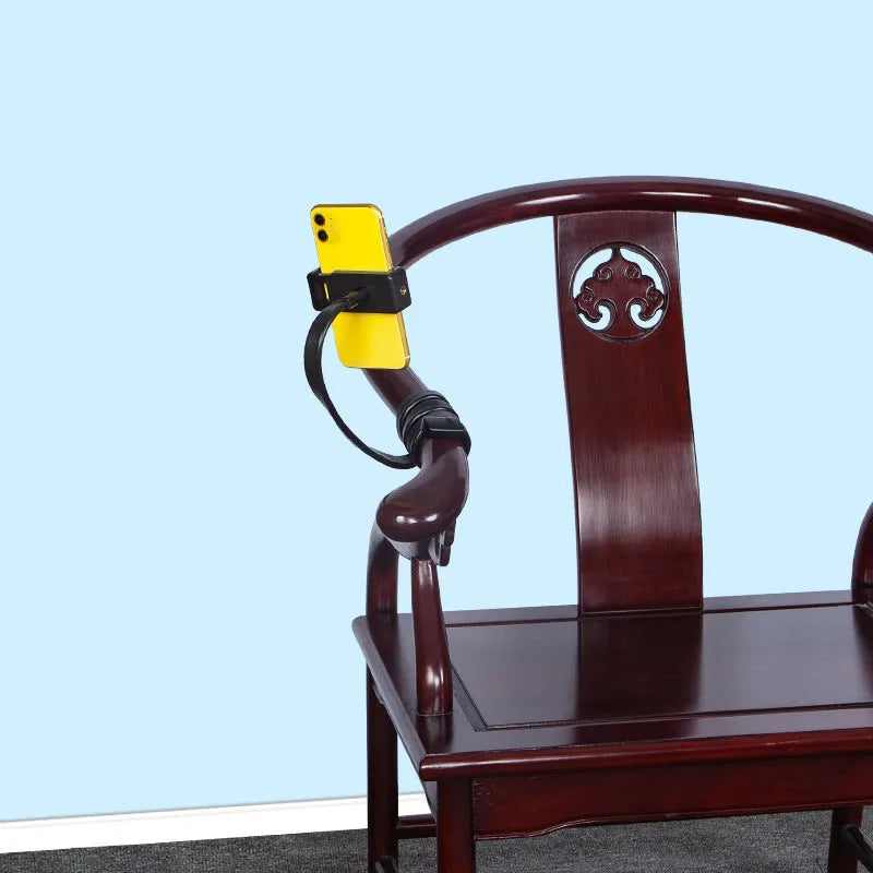 Flexible adjustable hose phone holder bracket with aluminium core and silicone ABS cover for live broadcast streaming and multi-position mobile phone mounting, offering shape-changing bending for hands-free video recording and entertainment use