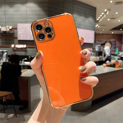 Luxury solid colour electroplated phone case for iPhone 13 with geometric graffiti design