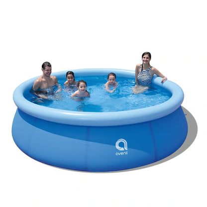 Light blue mesh inflatable swimming pool, 1.80m round with 73cm depth, 300GAL pump and 109cm ladder included