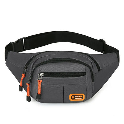 Large slanted chest bag in black, grey, blue, or green colours with water resistant functionality