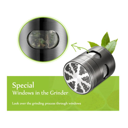 60mm zinc alloy herb grinder with windmill teeth and neodymium magnet lid