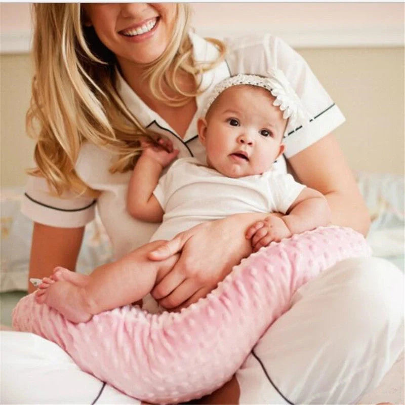 Soft coral fleece U-shaped nursing pillow pillowcase in various colors
