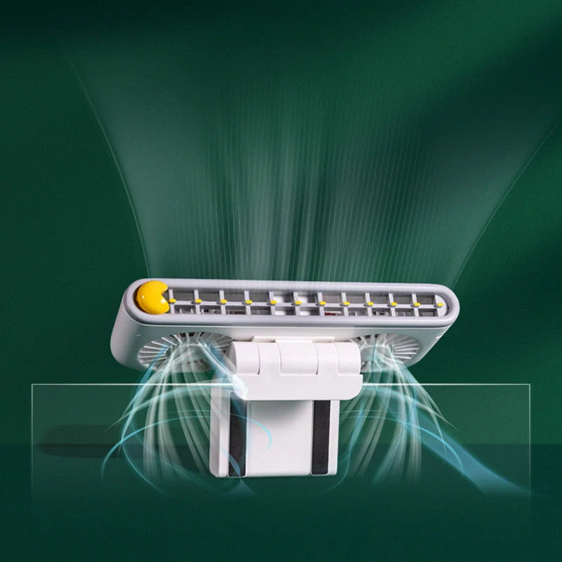 SY14 USB Handheld Computer Clip Screen Fan in white, green, and blue