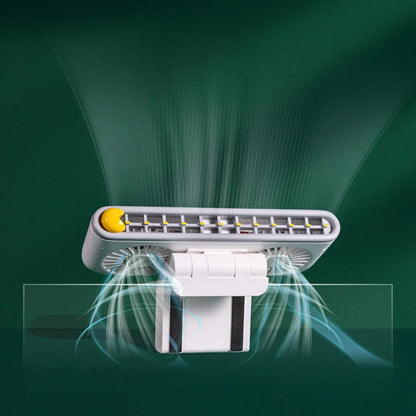 SY14 USB Handheld Computer Clip Screen Fan in white, green, and blue