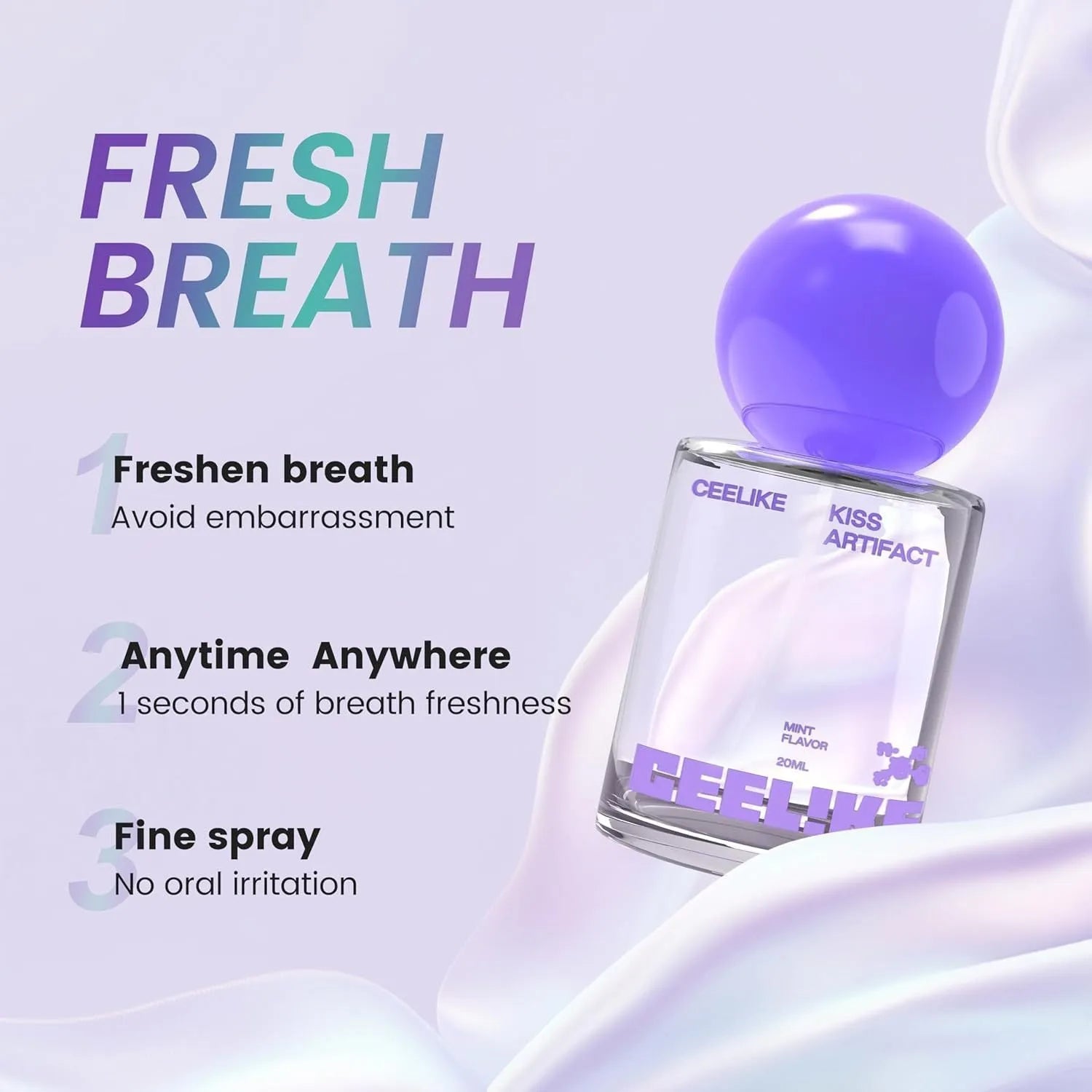 20ml probiotics oral spray bottle with spray mechanism for portable oral hydration and care