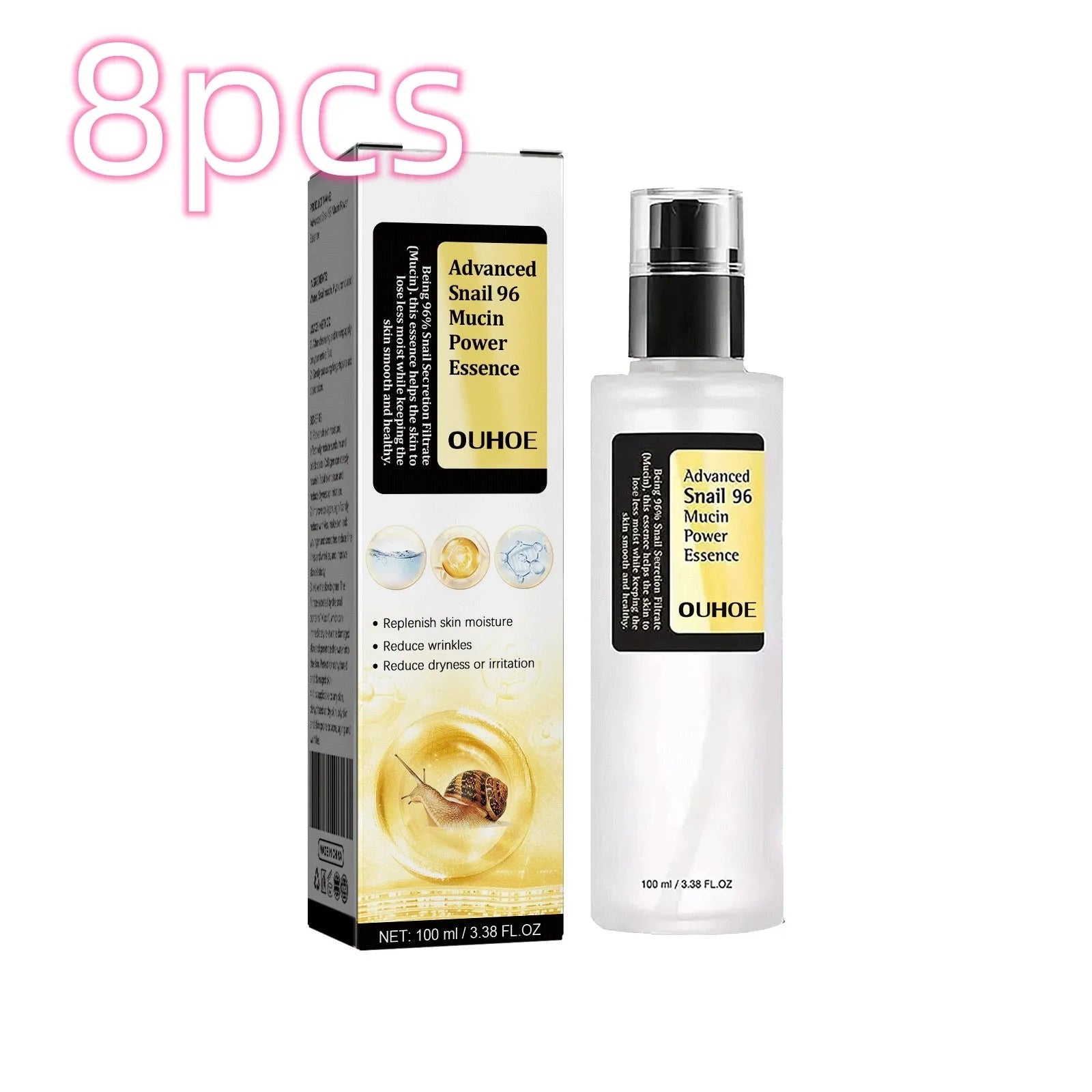Original snail collagen facial serum bottle, 100ml, in photo colour packaging