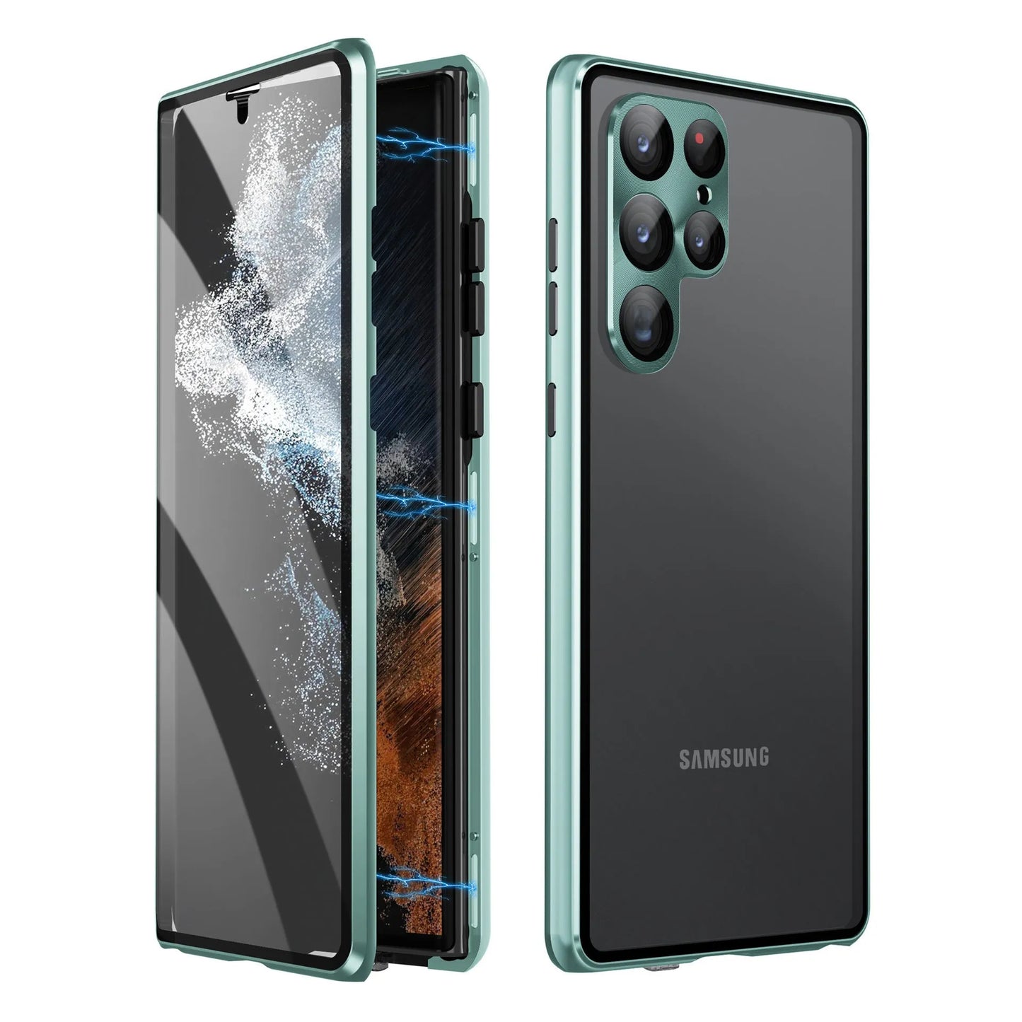 S24Ultra magnetic mirror phone case in multiple colours with peep-proof design and universal magnetic suction