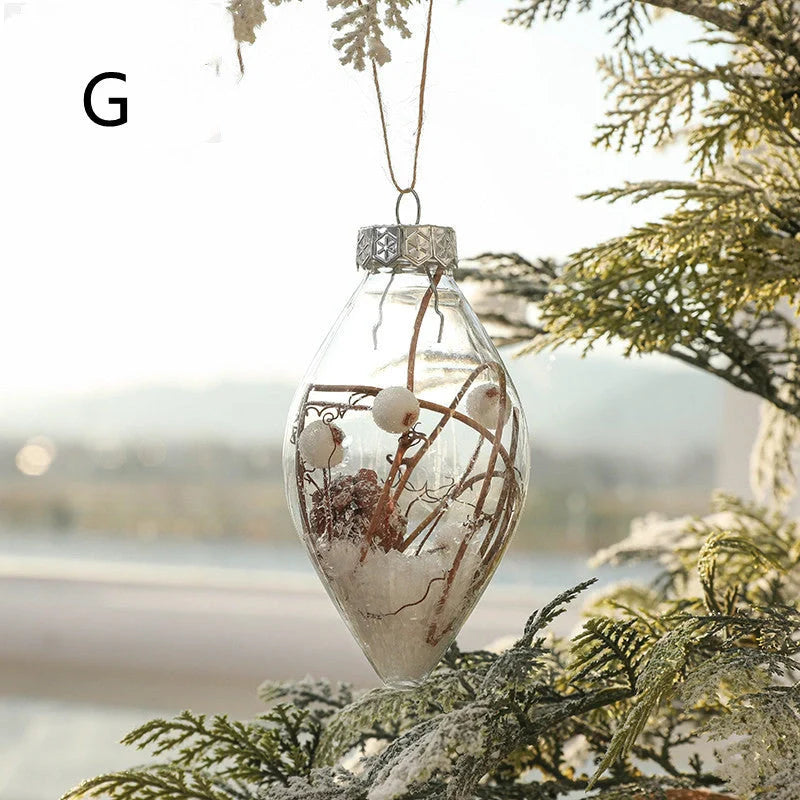 Gold powder bright painted mixed plastic Christmas tree ornaments in various styles and sizes