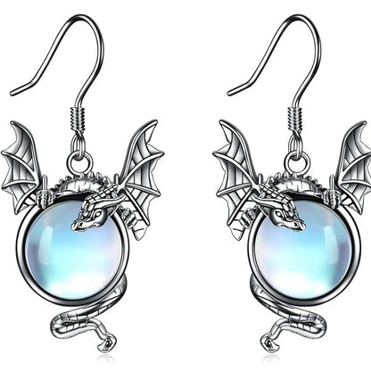 Zinc alloy dragon earrings with electroplating finish showing zodiac animal designs