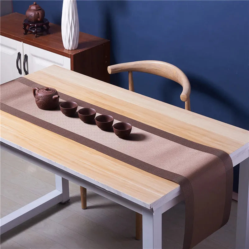 PVC kitchen sink mat with non-slip backing in gradient bamboo pattern, 30x180cm size