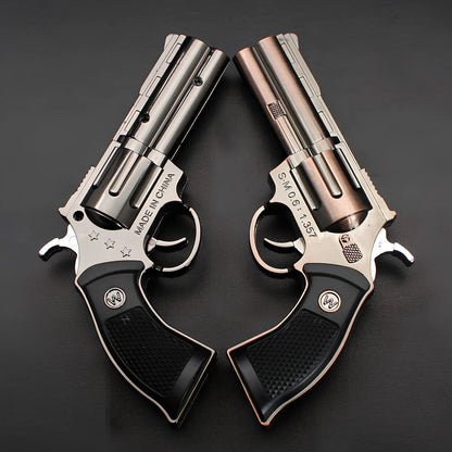 Windproof metal lighter with black finish measuring 8.5cm length with direct flame ignition