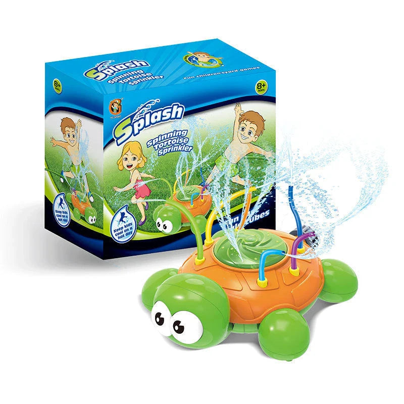 Colorful outdoor water sprinkler toy with cactus-shaped design for kids to enjoy in the backyard