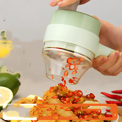 Wireless electric garlic masher with 18.5cm width and slicer combo attachment