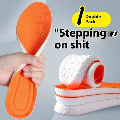 Breathable deodorant sports insoles in grey, black, and orange colours, with cut-to-fit sizing for shoes 35-46.