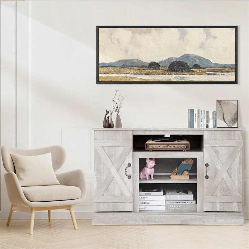 Vintage Wooden TV Cabinet in living room setting